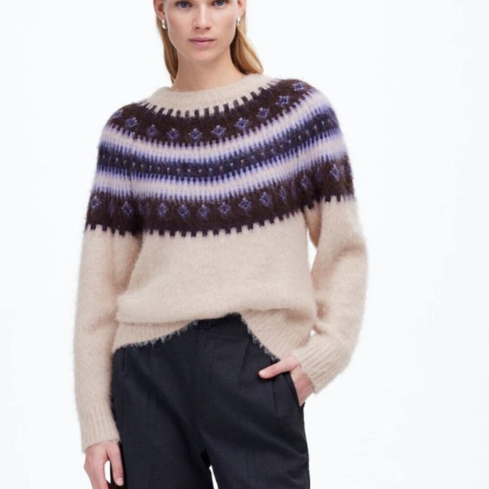 Madewell Fair Isle Alpaca-Wool Blend Sweater Size‎ S